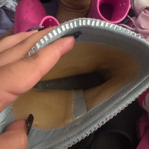 Silver Rhinestone Ankle Boots - Picture 2 of 6